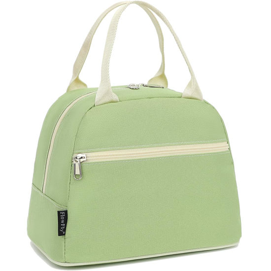 Picture of FlowFly Lunch Bag Tote Bag Lunch Organizer Lunch Holder Insulated Lunch Cooler Bag for Women/Men, Prairie Green