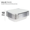 Picture of Stock Your Home 9x13 Pans with Lids (10 Pack) - Aluminum Foil Pans with Lids - Disposable Foil Tray - Half Size Steam Table Deep Pans - Tin Foil Pans for Cooking, Food Storage, BBQ, Grilling, Catering