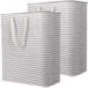Picture of Lifewit 2 Pack Laundry Hamper Large Collapsible Laundry Baskets, Freestanding Waterproof Clothes Hamper with Easy Carry Handles in Laundry Room Bedroom Bathroom College Dorm for Adults, Grey, 2 x 125L