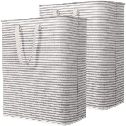 Picture of Lifewit 2 Pack Laundry Hamper Large Collapsible Laundry Baskets, Freestanding Waterproof Clothes Hamper with Easy Carry Handles in Laundry Room Bedroom Bathroom College Dorm for Adults, Grey, 2 x 125L