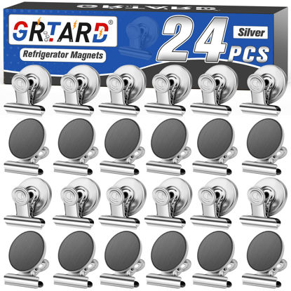 Picture of 24pack Fridge Magnets Refrigerator Magnets Magnetic Clips Heavy Duty Detailed List Display Paper Fasteners on Home& Office& Teaching