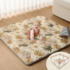 Picture of Blissful Diary Baby Play Mat, 47x47 Infant Play Mat for Playpen, Thicken Foam Cushioned Baby Mat for Floor, Non-Slip Kids Play Mat, Washable Baby Playmat for Babies,Toddlers, Earth Tones Design