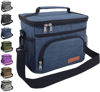 Picture of ExtraCharm Insulated Lunch Bag for Women/Men - Reusable Lunch Box for Office Picnic Hiking Beach - Leakproof Cooler Tote Bag Organizer with Adjustable Shoulder Strap for Adults - Blue