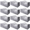 Picture of Cosy Family 12 Pack Heavy Duty Moving Bags with Backpack Straps - Strong Handles & Zippers, Storage Totes For Space Saving, Fold Flat, Alternative to Moving Box (X-Large-Set of 12, Silver)