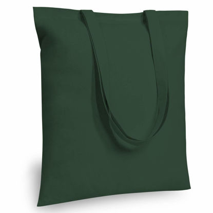 Picture of TOPDesign 24-Pack Economical 16"x15" Green Black Cotton Tote Bag, Lightweight Medium Reusable Grocery Shopping Cloth Bags, Suitable for DIY, Advertising, Promotion, Gift, Activity