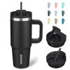 Picture of BJPKPK 30oz Stainless Steel Insulated Tumbler With Handle And Lid Straw Travel Coffee Mug Thermal Cup,Black