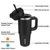 Picture of BJPKPK 30oz Stainless Steel Insulated Tumbler With Handle And Lid Straw Travel Coffee Mug Thermal Cup,Black