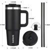 Picture of BJPKPK 30oz Stainless Steel Insulated Tumbler With Handle And Lid Straw Travel Coffee Mug Thermal Cup,Black