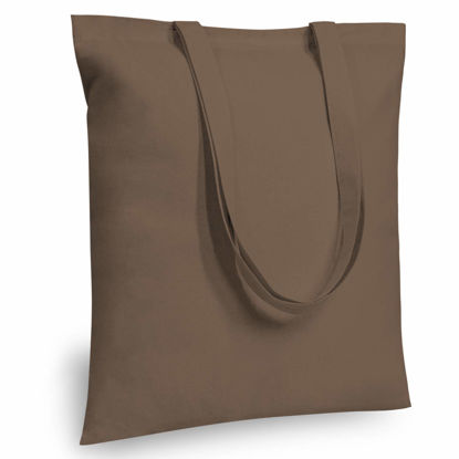 Picture of TOPDesign 24-Pack Economical 16"x15" Brown Cotton Tote Bag, Lightweight Medium Reusable Grocery Shopping Cloth Bags, Suitable for DIY, Advertising, Promotion, Gift, Activity