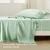 Picture of Bedsure Twin XL Sheet Set Dorm Bedding, Cooling Sheets Twin Extra Long Sheets, Rayon Derived from Bamboo, Deep Pocket Up to 16", Hotel Luxury Silky Bedding Sheets & Pillowcases, Sage Green