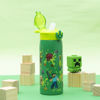 Picture of Zak Designs Minecraft Sage Kids Water Bottle For School or Travel, 19oz Stainless Steel Water Bottle With Straw, Handle, and Leak-Proof, Pop-Up Spout Cover (Steve, Alex, Mobs)