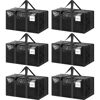 Picture of 6 Pack Extra Heavy Duty Large Moving Bags with Strong Zipper & Comfortable Handles, Sturdy & Durable Clothes Storage Bags Totes Bins, Blue Packing Bags Moving Boxes College Moving Supplies, Black