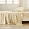 Picture of Bedsure Twin XL Sheet Set Dorm Bedding, Cooling Sheets Twin Extra Long Sheets, Rayon Derived from Bamboo, Deep Pocket Up to 16", Hotel Luxury Silky Bedding Sheets & Pillowcases, Alabaster Gleam