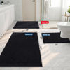 Picture of Smiry Luxury Chenille Bathroom Rugs 36x24, Extra Soft and Absorbent Shaggy Bath Mat, Machine Washable, Non-Slip Plush Carpet Runner for Tub, Shower, and Floor, Home Decor Accessories, Black