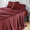 Picture of Bedsure Twin Sheets Set, Cooling Sheets Twin Size Bed Set, Rayon Derived from Bamboo, Twin Size Sheets, Breathable & Soft Bed Sheets, Hotel Luxury Silky Bedding Sheets & Pillowcases, Burgundy