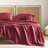 Picture of Bedsure Twin Sheets Set, Cooling Sheets Twin Size Bed Set, Rayon Derived from Bamboo, Twin Size Sheets, Breathable & Soft Bed Sheets, Hotel Luxury Silky Bedding Sheets & Pillowcases, Burgundy