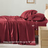 Picture of Bedsure Twin Sheets Set, Cooling Sheets Twin Size Bed Set, Rayon Derived from Bamboo, Twin Size Sheets, Breathable & Soft Bed Sheets, Hotel Luxury Silky Bedding Sheets & Pillowcases, Burgundy