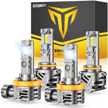 Picture of FAHREN H11 9005 Fog light Combo, [Upgraded& Brightest] 900% Super Bright H9 H8 HB3 Off-Road Use or Fog Light Bulbs,6500K White Non-Polarity Plug and Play, Pack of 4