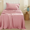 Picture of Bedsure Twin Sheets Set, Cooling Sheets Twin Size Bed Set, Rayon Derived from Bamboo, Twin Size Sheets, Breathable & Soft Bed Sheets, Hotel Luxury Silky Bedding Sheets & Pillowcases, Blush Pink