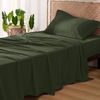 Picture of Bedsure Twin XL Sheet Set Dorm Bedding, Cooling Sheets Twin Extra Long Sheets, Rayon Derived from Bamboo, Deep Pocket Up to 16", Hotel Luxury Silky Bedding Sheets & Pillowcases, Olive Green