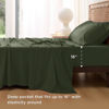 Picture of Bedsure Twin XL Sheet Set Dorm Bedding, Cooling Sheets Twin Extra Long Sheets, Rayon Derived from Bamboo, Deep Pocket Up to 16", Hotel Luxury Silky Bedding Sheets & Pillowcases, Olive Green