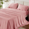 Picture of Bedsure King Size Sheet Sets, Cooling Sheets for Hot Sleepers, Rayon Derived from Bamboo, Breathable & Soft Deep Pocket Up to 16 Inches, Hotel Luxury Silky Bedding, Bedsheet & Pillowcases, Blush Pink