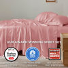 Picture of Bedsure King Size Sheet Sets, Cooling Sheets for Hot Sleepers, Rayon Derived from Bamboo, Breathable & Soft Deep Pocket Up to 16 Inches, Hotel Luxury Silky Bedding, Bedsheet & Pillowcases, Blush Pink