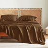 Picture of Bedsure California King Sheet Sets, Cooling Sheets, Rayon Derived from Bamboo, Deep Pocket Up to 16", Breathable & Soft Bed Sheets, Hotel Luxury Silky Bedding Sheets & Pillowcases, Brown