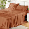 Picture of Bedsure Full Size Sheets, Cooling Sheets Full, Rayon Derived from Bamboo, Deep Pocket Up to 16", Breathable & Soft Bed Sheets, Hotel Luxury Silky Bedding Sheets & Pillowcases, Burnt Orange
