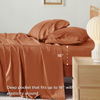 Picture of Bedsure California King Sheet Sets, Cooling Sheets, Rayon Derived from Bamboo, Deep Pocket Up to 16", Breathable & Soft Bed Sheets, Hotel Luxury Silky Bedding Sheets & Pillowcases, Burnt Orange