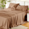 Picture of Bedsure Full Size Sheets, Cooling Sheets Full, Rayon Derived from Bamboo, Deep Pocket Up to 16", Breathable & Soft Bed Sheets, Hotel Luxury Silky Bedding Sheets & Pillowcases, Taupe