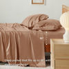 Picture of Bedsure California King Sheet Sets, Cooling Sheets, Rayon Derived from Bamboo, Deep Pocket Up to 16", Breathable & Soft Bed Sheets, Hotel Luxury Silky Bedding Sheets & Pillowcases, Taupe
