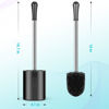 Picture of Toilet Brush, Compact Size Toilet Bowl Brush with Stainless Steel Handle, Small Size Plastic Holder Easy to Hide, Space Saving for Storage, Drip-Proof, Easy to Assemble, Deep Cleaning Black