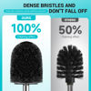 Picture of Toilet Brush, Compact Size Toilet Bowl Brush with Stainless Steel Handle, Small Size Plastic Holder Easy to Hide, Space Saving for Storage, Drip-Proof, Easy to Assemble, Deep Cleaning Black