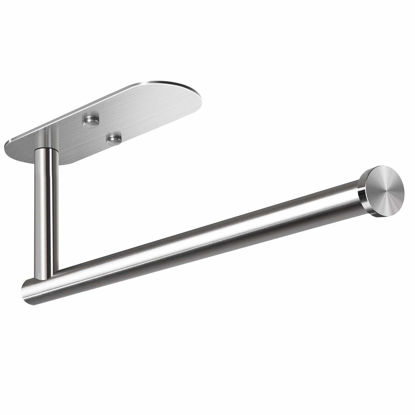 Picture of VAEHOLD Adhesive Paper Towel Holder Under Cabinet Mount, Wall Mounted Paper Towel Roll Holder for Kitchen Paper Towel, SUS304 Stainless Steel（Silvery）