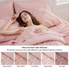 Picture of Bedsure California King Comforter Set - Cal King Bed Set 7 Pieces, Pinch Pleat Pink Cali King Bedding Set with Comforter, Sheets, Pillowcases & Shams