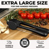 Picture of Zulay Kitchen Large Premium Garlic Press Set - Bigger Bowl for Bigger Garlic - Rust Proof & Dishwasher Safe Garlic Mincer Tool - Easy-Squeeze, Easy-Clean Silicone Garlic Peeler & Brush (Black)