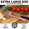 Picture of Zulay Kitchen Large Premium Garlic Press Set - Bigger Bowl for Bigger Garlic - Rust Proof & Dishwasher Safe Garlic Mincer Tool - Easy-Squeeze, Easy-Clean Silicone Garlic Peeler & Brush (Rose Gold)
