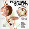 Picture of Zulay Kitchen Large Premium Garlic Press Set - Bigger Bowl for Bigger Garlic - Rust Proof & Dishwasher Safe Garlic Mincer Tool - Easy-Squeeze, Easy-Clean Silicone Garlic Peeler & Brush (Rose Gold)