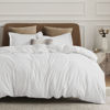 Picture of Bedsure Duvet Cover Oversized King Size - Soft Double Brushed Bedding Set for Kids & Adults, Zipper Closure, 3 Pieces, Includes 1 Duvet Cover (120"x98") & 2 Pillow Shams, NO Comforter, White