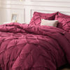 Picture of Bedsure Twin/Twin XL Comforter Set with Sheets - 5 Pieces Twin Bedding Sets, Pinch Pleat Burgundy Twin Bed in a Bag with Comforter, Sheets, Pillowcase & Sham