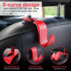 Picture of LivTee Car Purse Hook, Headrest Hook for Car, 4 Pack Universal Auto Car Seat Headrest Hook Hangers Organizer for Purse Coat Umbrellas Grocery Bags Handbag, Car Accessories - Carbon Fiber Red