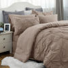 Picture of Bedsure Twin Comforter Set with Sheets - 5 Pieces Twin Bedding Sets, Pinch Pleat Khaki Twin Bed in a Bag with Comforter, Sheets, Pillowcase & Sham, Kids Bedding Set