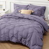 Picture of Bedsure California King Comforter Set Grayish Purple - Cal King Bed Set 7 Pieces, Pinch Pleat Cali King Bedding Set with Comforter, Sheets, Pillowcases & Shams