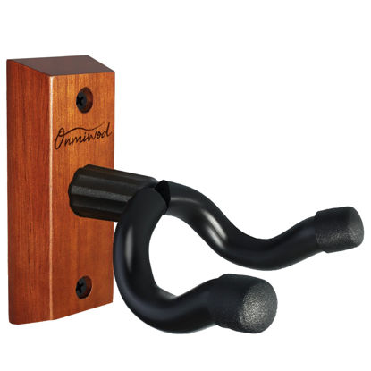 Picture of Onmiwod Guitar Wall Mount, Mahogany Wood Guitar Hanger, U-Shaped Guitar Wall Hanger Mount, Guitar Holder Hook Stand Wall for Acoustic, Electric Guitar, Banjo, Bass, Gift for Guitar Player Men Boy