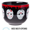 Picture of Silver Buffalo Friday the 13th Dripping Blood Jason Voorhees Ceramic Ramen Noodle Rice Bowl with Chopsticks, Microwave Safe, 20 Ounces