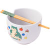 Picture of Silver Buffalo Pokemon Snorlax Relaxing and Eating Food Ceramic Ramen Noodle Rice Bowl with Chopsticks, Microwave Safe, 20 Ounces