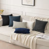 Picture of MIULEE Pack of 2 Corduroy Decorative Throw Pillow Covers 12x20 Inch Soft Boho Striped Pillow Covers Modern Farmhouse Home Decor for Sofa Living Room Couch Bed Blue