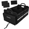 Picture of Homeve Trunk Organizer for Car, Collapsible Storage Box, Car Storage Organizer, 3 Compartment, Multi Pockets, Non Slip Strips, Adjustable Securing Straps, Black