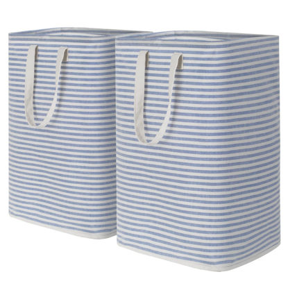 Picture of Lifewit 2 Pack Laundry Hamper Large Collapsible Laundry Baskets, Freestanding Waterproof Clothes Hamper with Easy Carry Handles in Laundry Room Bedroom Bathroom College Dorm for Adults, Blue, 2 x 80L